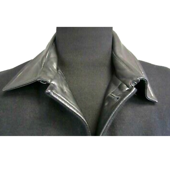 ELEVEN PARIS Wool Leather 40 Winter Over Coat Jacket Heavy - Picture 10 of 12